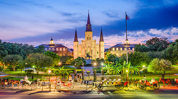 Jackson Square during twilight